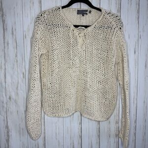 Vince Cream Knitted by Hand Sweater